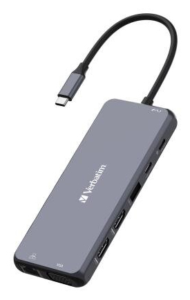 Verbatim 16105448 gränssnittshubbar USB Type-C Grå