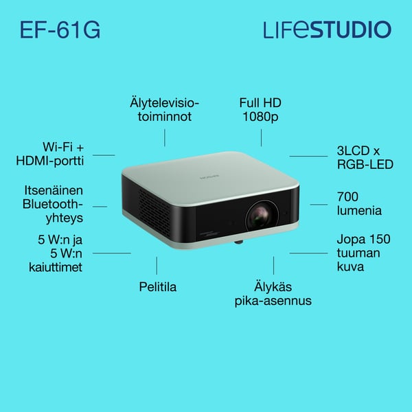 Epson Home Cinema Lifestudio Pop – EF-61G jäänvihreä