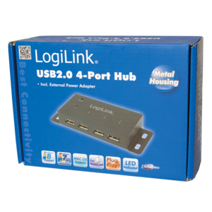 LogiLink UA0141A gränssnittshubbar 480 Mbit/s Svart