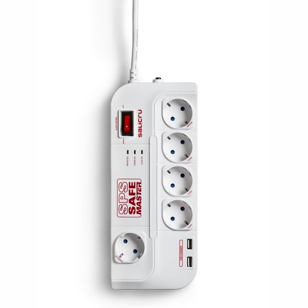 Salicru 680BA000005 overspændingsbeskytter Hvid 5 AC stikkontakt(er) 250 V 1,8 m