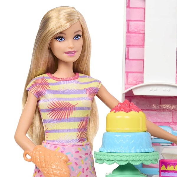 Barbie Celebration Fun-dukker og tilbehør, bagelegesæt med 2 dukker, ovn og over 15 stk. tilbehør