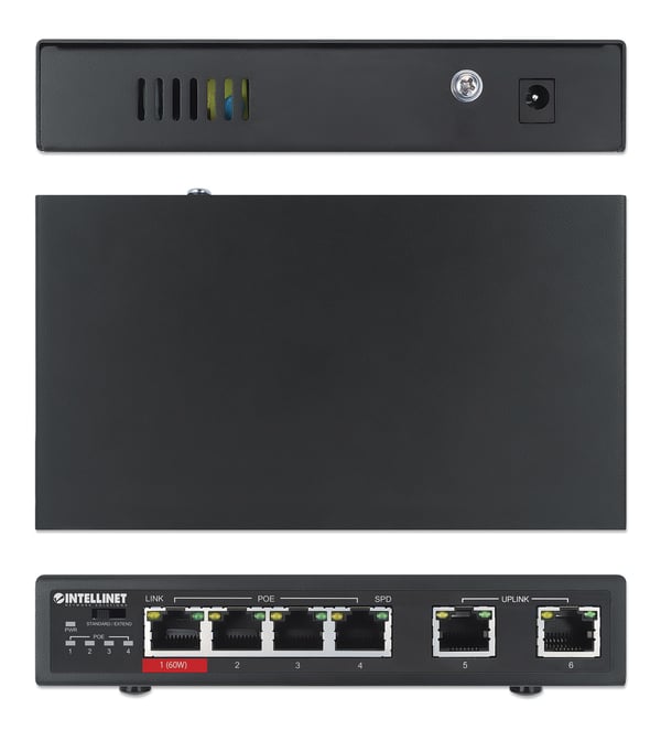 Intellinet 561686 netværksswitch Fast Ethernet (10/100) Strøm over Ethernet (PoE) Sort
