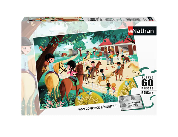 Nathan Puzzle Bienvenue al centro ecuestre 60 piezas, 86626