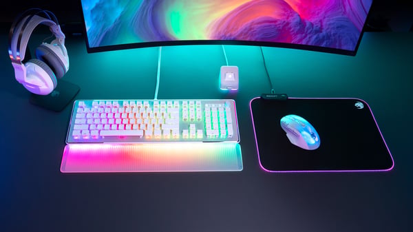 ROCCAT Vulcan II Max tastatur Spil USB AZERTY Fransk Hvid