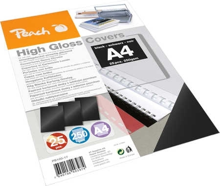 Peach PB100-17 omslag til papirindbinding A4 Sort 25 stk