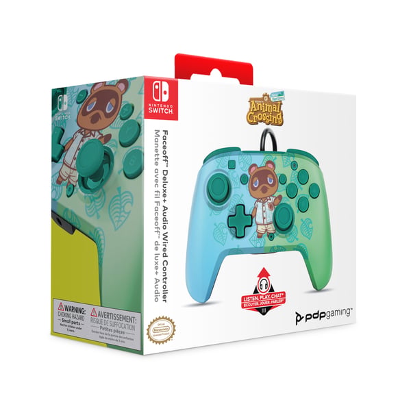 PDP REMATCH: Animal Crossing Tom Nook Blå, Grön USB Spelplatta Analog / Digital Nintendo Switch, Nintendo Switch Lite, Nintendo Switch OLED