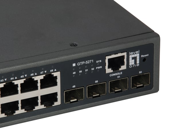 LevelOne GTP-5271 verkkokytkin Hallittu L3 Gigabit Ethernet (10/100/1000) Power over Ethernet -tuki Harmaa