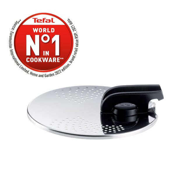Tefal Ingenio L9829402 låg Rund Sort, Rustfrit stål