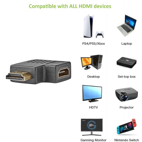 Techly HDMI M/F 270° Sort