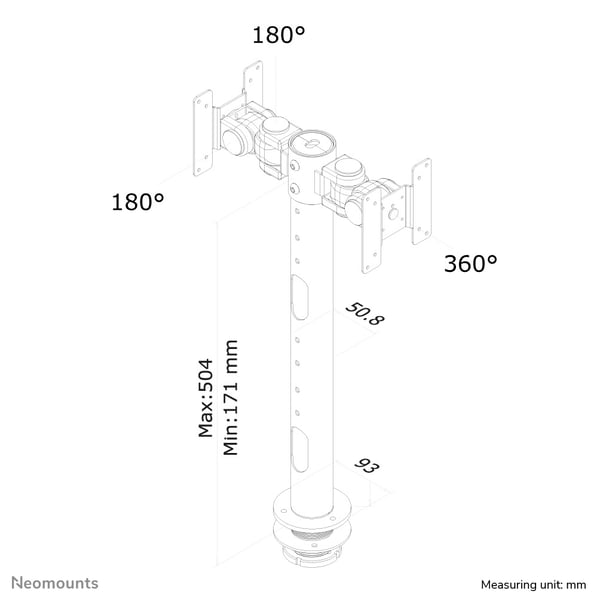 Neomounts FPMA-D050DBLACK fäste och ställ till bildskärm 76,2 cm (30") Bord Svart