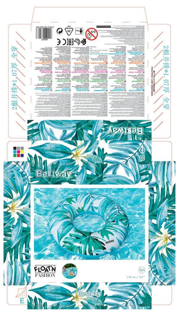 Bestway 36237 pool- och badmadrass Multifärg, Transparent Bild PVC Simring