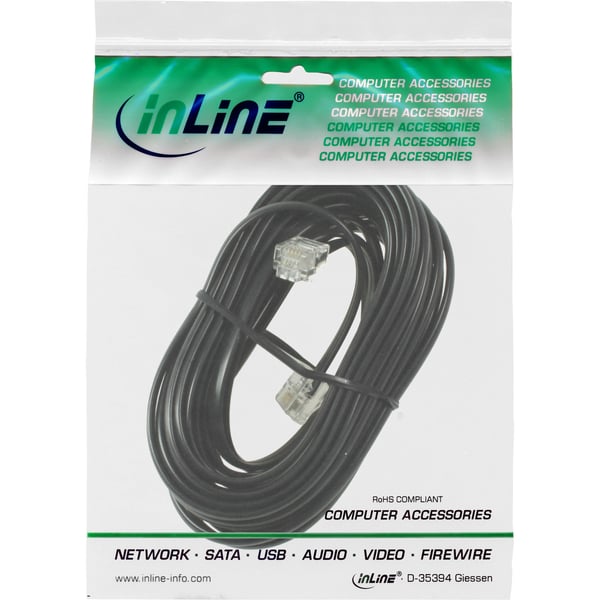 InLine 18840L telefonkabel 10 m Sort