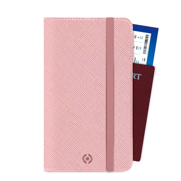 Celly Venere Passport Vikfodral Rosa Konstläder