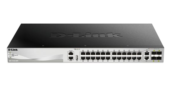 D-Link DGS-3130-30TS hanterad L3 Gigabit Ethernet (10/100/1000) Svart, Grå