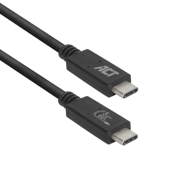 ACT AC7401 USB-kabel USB 3.2 Gen 1 (3.1 Gen 1) 1 m USB C 5 Gbit/sek. 60 W Sort ACT AC7401 USB-kabel USB 3.2 Gen 1 (3.1 Gen 1) 1 m USB C 5 Gbit/sek. 60 W Sort