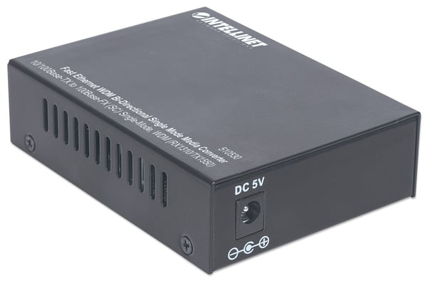 Intellinet 510530 mediakonverterare för nätverk 100 Mbit/s Enkelläge Svart