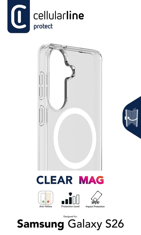 Cellularline CLEARMAGALS26T matkapuhelimen suojakotelo 17 cm (6.7") Suojus Läpinäkyvä