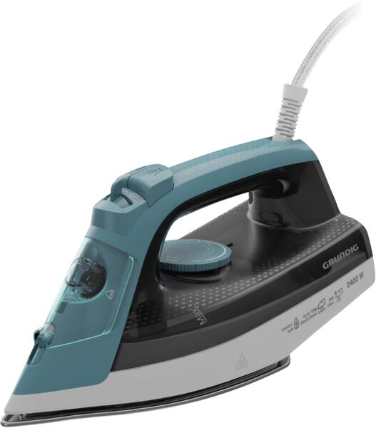 Grundig SI 3550 Tør & dampstrygejern Keramisk strygesål 2400 W Sort, Turkis, Hvid