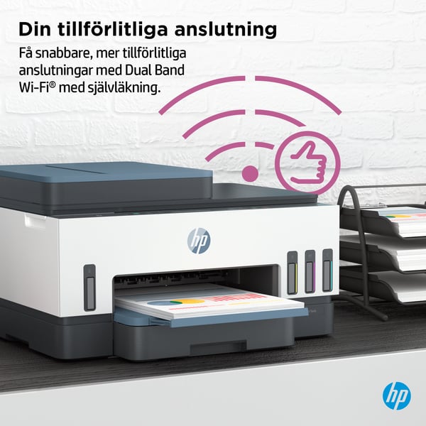 HP Smart Tank 7306 Trådlöst All-in-One Färg Skrivare, Dubbelsidig utskrift; Kopiator, skanner
