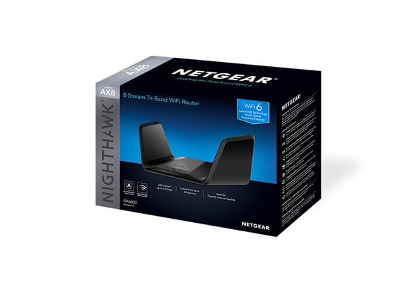 NETGEAR Nighthawk Tri-Band AX8 8-Stream AX6600 WiFi 6 Router (RAX70) trådløs router Gigabit Ethernet Tri-band (2,4 GHz / 5 GHz / 5 GHz) Sort