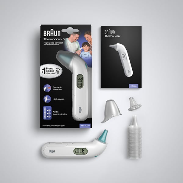 Braun ThermoScan 3 Kontakt Hvid Øre