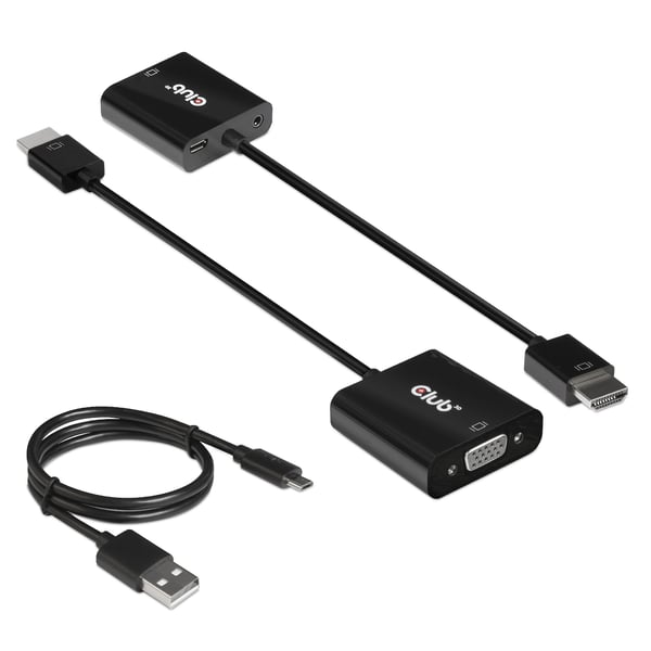 CLUB3D CAC-1302 videokaapeli-adapteri 0,5 m HDMI-tyyppi A (vakio) VGA (D-Sub) Musta CLUB3D CAC-1302 videokaapeli-adapteri 0,5 m HDMI-tyyppi A (vakio) VGA (D-Sub) Musta
