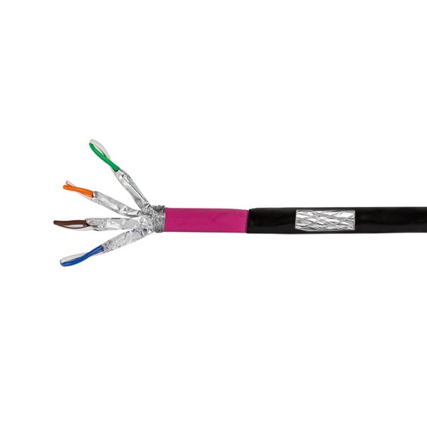 LogiLink CPV0082 verkkokaapeli Musta, Vaaleanpunainen 100 m Cat7