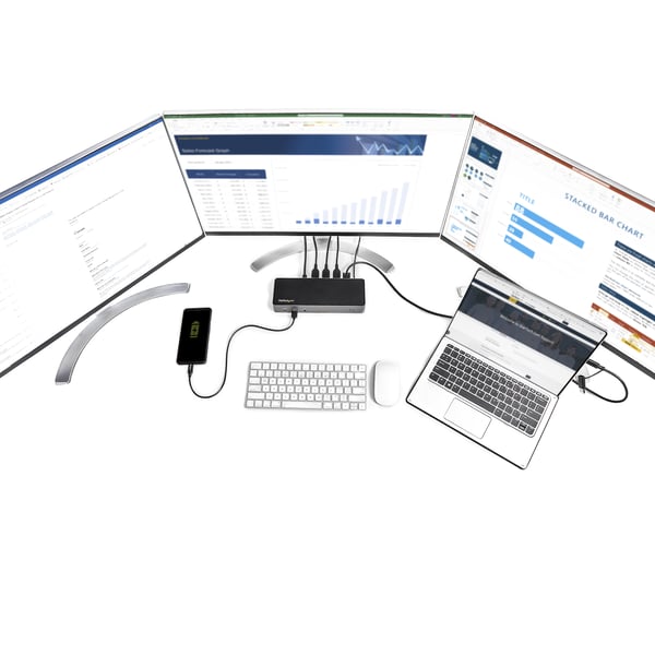 StarTech.com USB-C USB-A Dock - Hybrid Universal Trippel Skärm Dockningsstation för Laptop DP & HDMI 4K