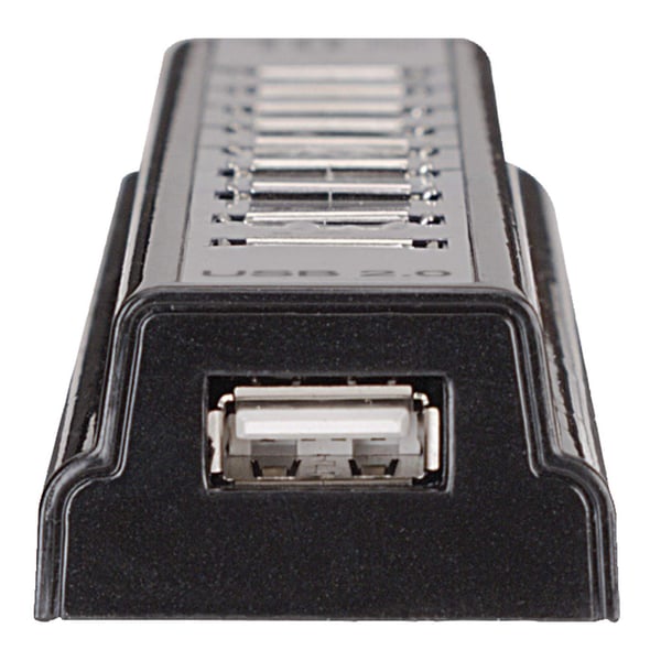 Manhattan 161572 gränssnittshubbar USB 2.0 480 Mbit/s Svart, Silver