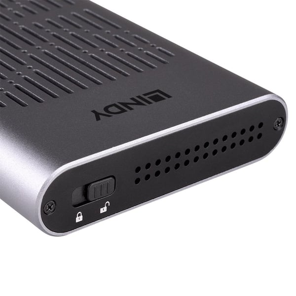 Lindy 43382 Hölje för lagringsenheter SSD-inkapsling Silver M.2