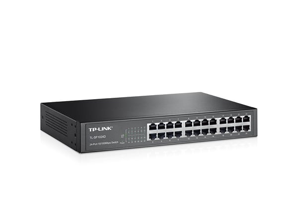 TP-Link TL-SF1024D Hallitsematon Fast Ethernet (10/100) 1U Musta