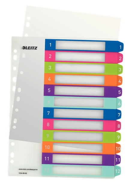 Esselte 1244-00-00 Numerisk faneindeks Polypropylen (PP) Flerfarvet