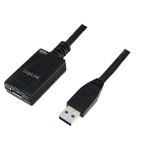 LogiLink 5.0m USB 3.0 M/F USB-kabel USB 3.2 Gen 1 (3.1 Gen 1) 5 m USB A 5 Gbit/sek. Sort