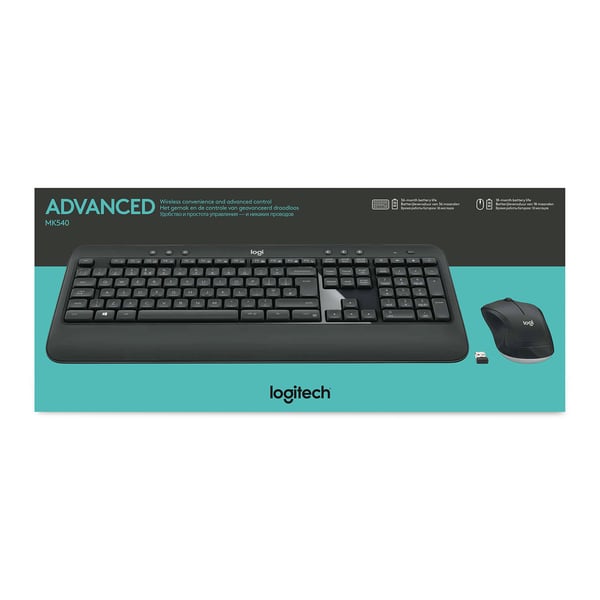 Logitech MK540 Advanced tastatur Mus inkluderet Universel RF trådløst AZERTY Belgisk Sort