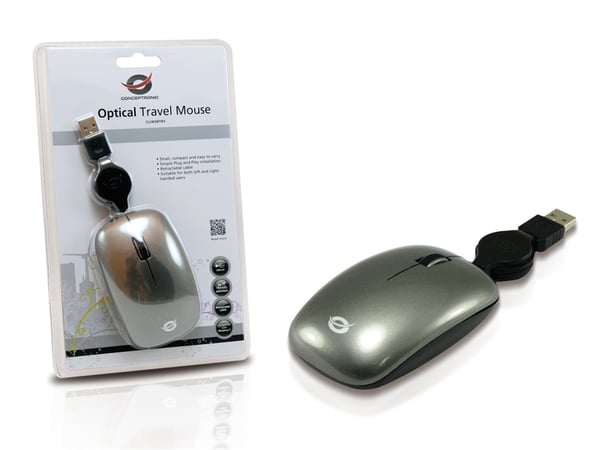 Conceptronic CLLM3BTRV mus Rejse Ambidextrous USB Type-A Optisk 800 dpi