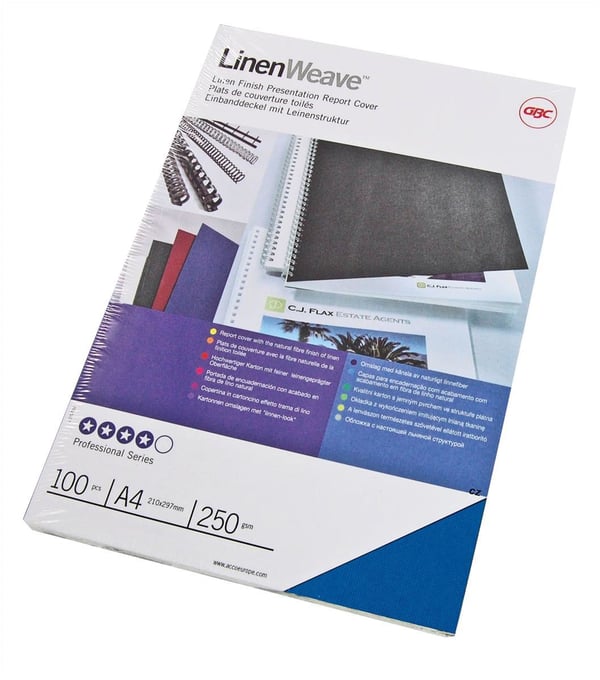 GBC LinenWeave A4 Sininen 100 kpl
