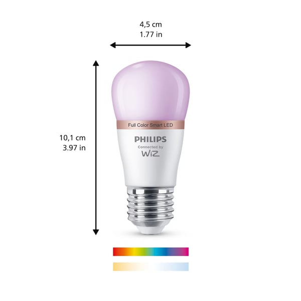 Philips RGB LED -älylamppu P45, E27-kanta, 470 lm