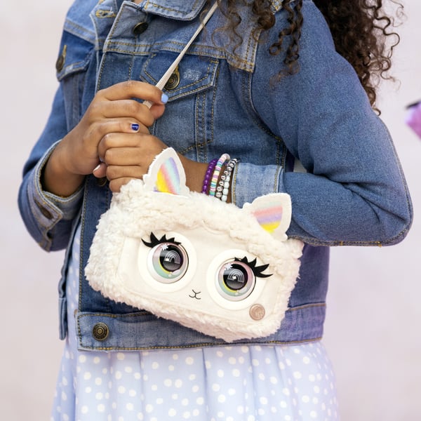 Purse Pets BAG Fluffy Llama OC GML Vit Pojke/flicka axelremsväska