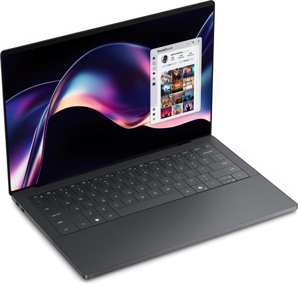 DELL XPS 14 DA14260 Copilot+ PC Intel Core Ultra X7 358H Laptop 35,6 cm (14") Berøringsskærm 2.8K 32 GB LPDDR5x-SDRAM 1 TB SSD Wi-Fi 7 (802.11be) Windows 11 Pro Grafit Spansk