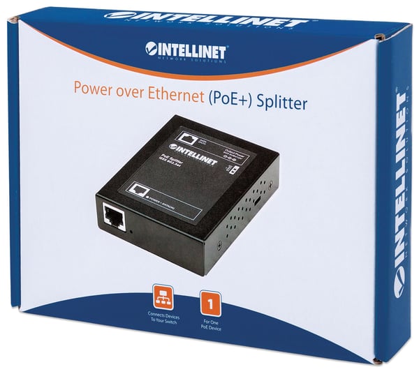 Intellinet 560443 nätverksdelare Strömförsörjning via Ethernet (PoE) stöd Svart
