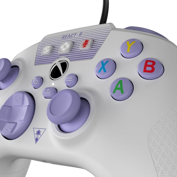Turtle Beach REACT-R Lila, Vit USB Spelplatta Analog / Digital PC, Xbox One, Xbox Series S, Xbox Series X