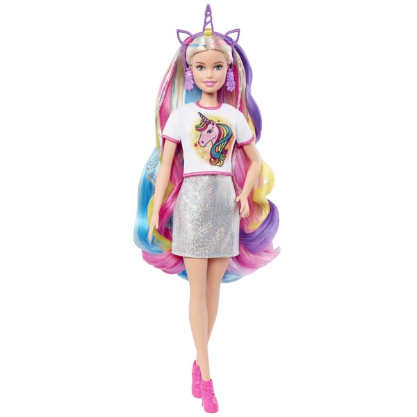 Barbie Totally Hair Fantasy Hair-dukke med havfrue- og enhjørningelooks