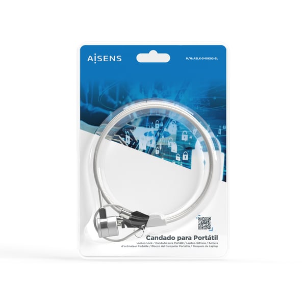 AISENS ASLK-D40K02-SL kabellås Silver 1,5 m