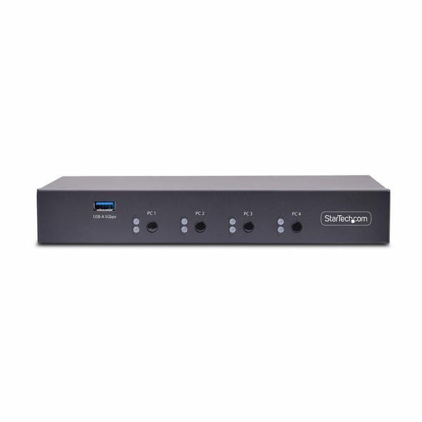 StarTech.com 4-Port KM Switch med musroaming, USB-switch för tangentbord/mus, 3,5 mm och USB-ljud