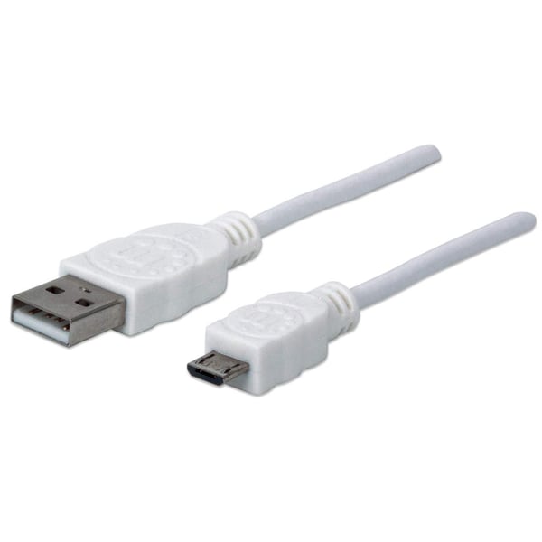 Manhattan 323987 USB-kabel USB 2.0 1 m USB A Micro-USB B 0,48 Gbit/sek. Hvid Manhattan 323987 USB-kabel USB 2.0 1 m USB A Micro-USB B 0,48 Gbit/sek. Hvid