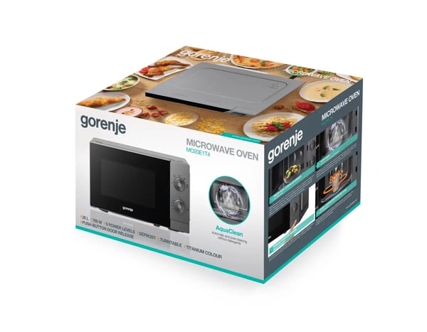 Gorenje MO20E1T4 Rostfritt stål Enbart mikrovågsugn Bänkdiskmaskin 20 l 700 W