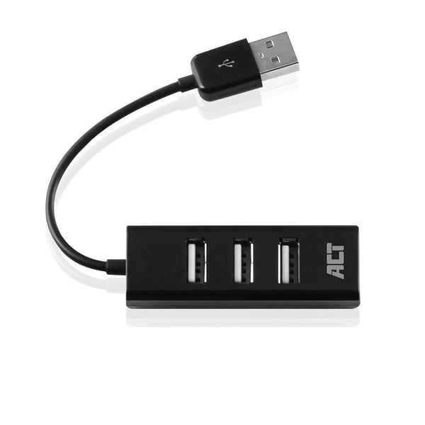 ACT AC6205 gränssnittshubbar USB 2.0 480 Mbit/s Svart