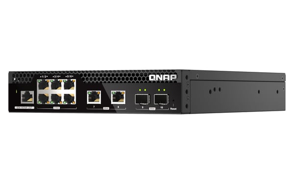 QNAP QSW-M2106R-2S2T nätverksswitchar hanterad L2 10G Ethernet (100/1000/10000) 1U Svart