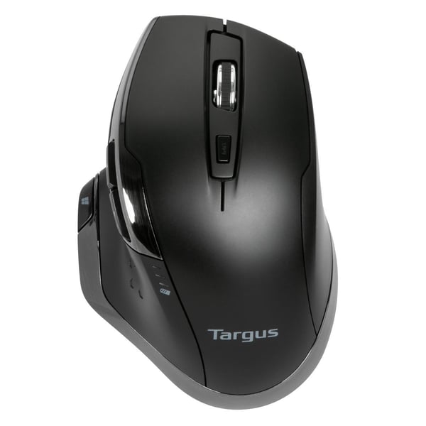 Targus Mus - antimikrobiell - ergonomisk - för högerhänta - 7 knappar - trådlös - 2,4 GHz - kabel