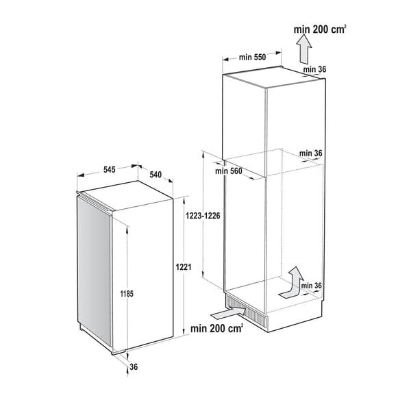Gorenje RBI512E21 kombinerat kylskåp Inbyggd 179 l Vit